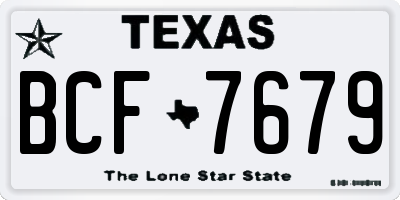 TX license plate BCF7679