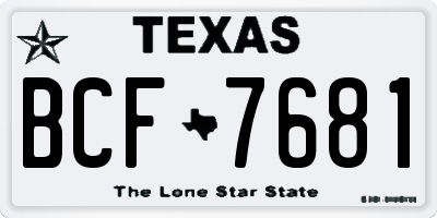TX license plate BCF7681