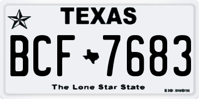 TX license plate BCF7683