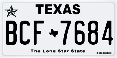 TX license plate BCF7684