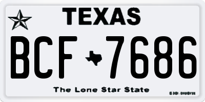 TX license plate BCF7686
