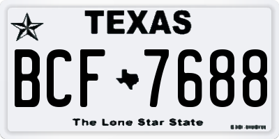 TX license plate BCF7688