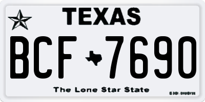 TX license plate BCF7690