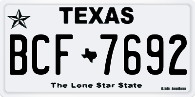 TX license plate BCF7692