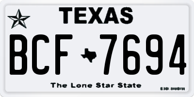 TX license plate BCF7694