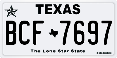 TX license plate BCF7697