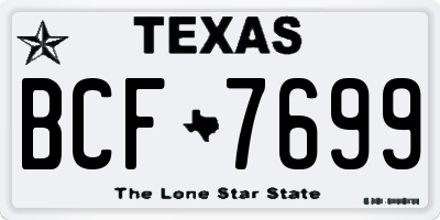 TX license plate BCF7699