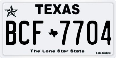TX license plate BCF7704