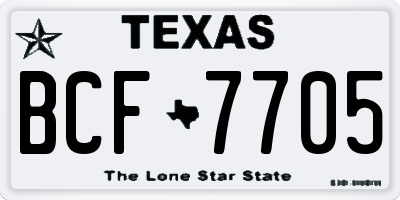 TX license plate BCF7705