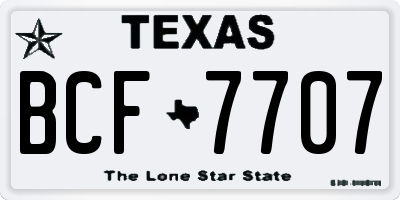 TX license plate BCF7707
