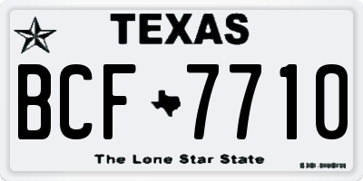 TX license plate BCF7710