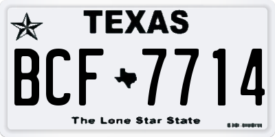 TX license plate BCF7714