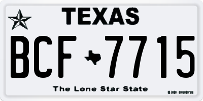 TX license plate BCF7715
