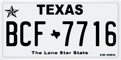 TX license plate BCF7716