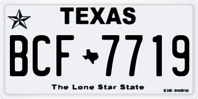 TX license plate BCF7719