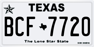 TX license plate BCF7720