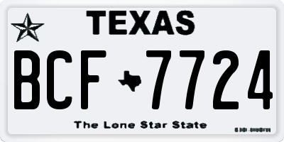 TX license plate BCF7724
