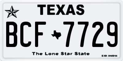 TX license plate BCF7729