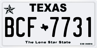 TX license plate BCF7731