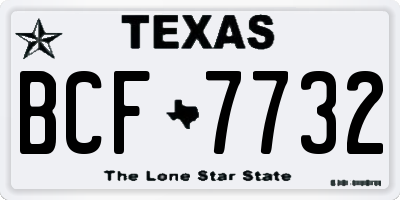 TX license plate BCF7732