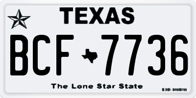 TX license plate BCF7736