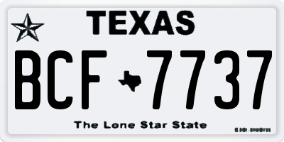 TX license plate BCF7737