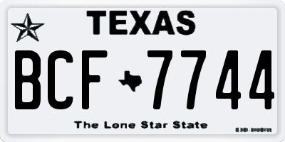 TX license plate BCF7744