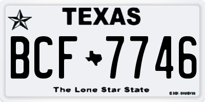 TX license plate BCF7746