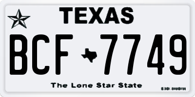 TX license plate BCF7749