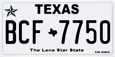TX license plate BCF7750