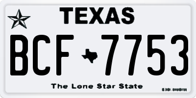 TX license plate BCF7753