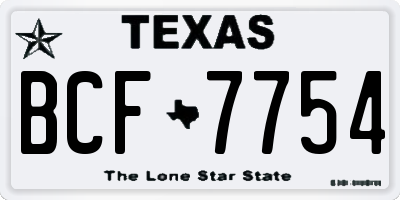 TX license plate BCF7754