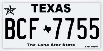 TX license plate BCF7755