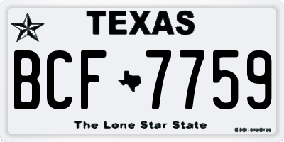 TX license plate BCF7759
