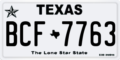 TX license plate BCF7763