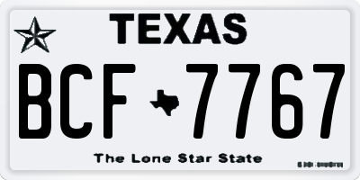 TX license plate BCF7767