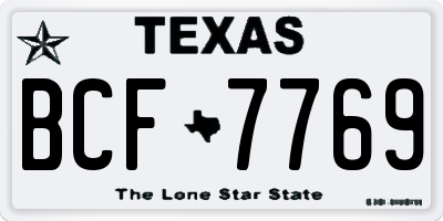 TX license plate BCF7769