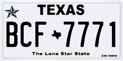 TX license plate BCF7771