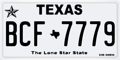TX license plate BCF7779