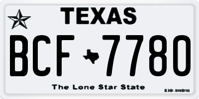 TX license plate BCF7780