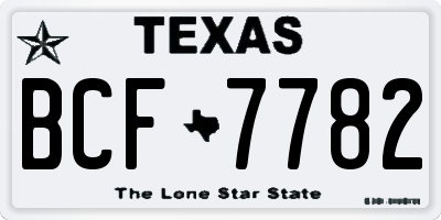 TX license plate BCF7782