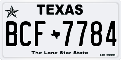 TX license plate BCF7784