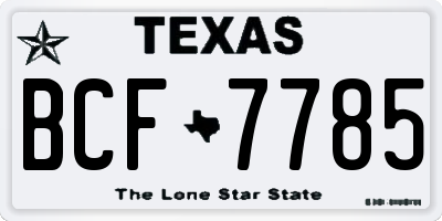 TX license plate BCF7785