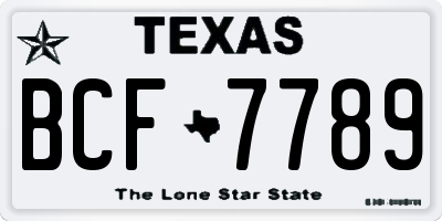 TX license plate BCF7789
