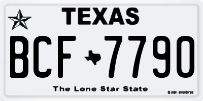 TX license plate BCF7790