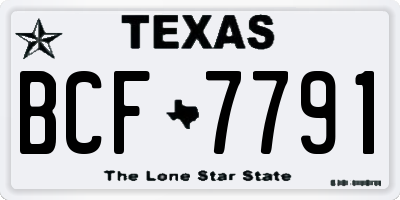 TX license plate BCF7791