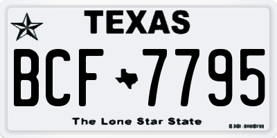 TX license plate BCF7795