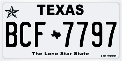 TX license plate BCF7797