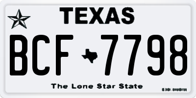 TX license plate BCF7798