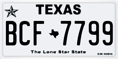 TX license plate BCF7799